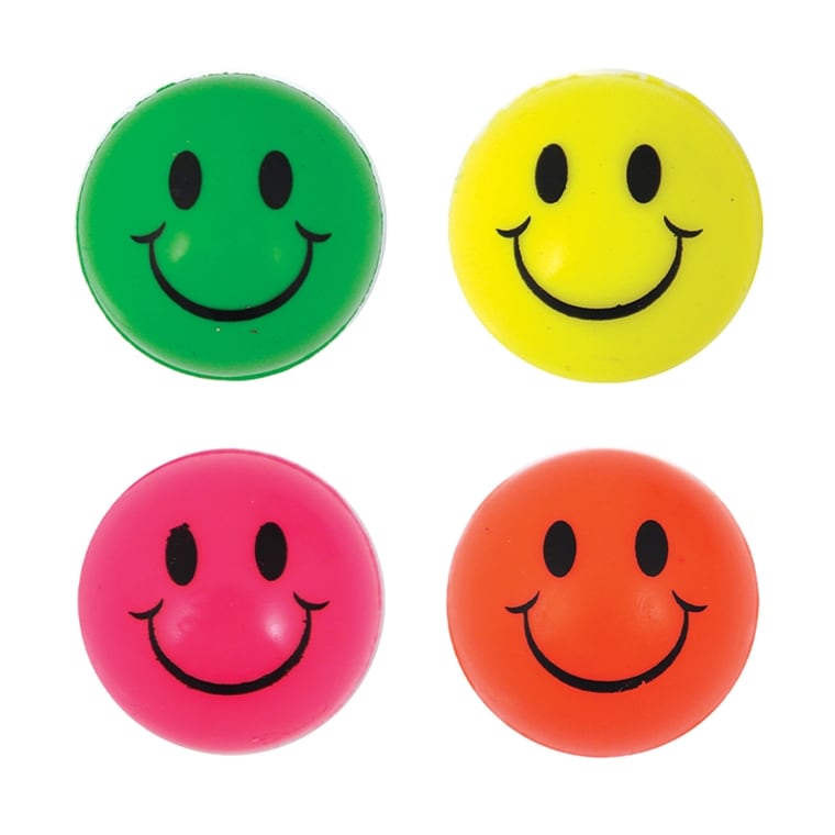 Product Image for Kumipallo, Smiley Neonväreissä (kappaleittain)