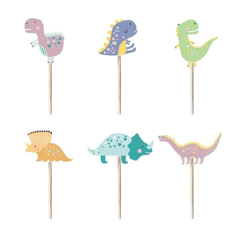 Dinosaurus Cake Toppers 6 kpl