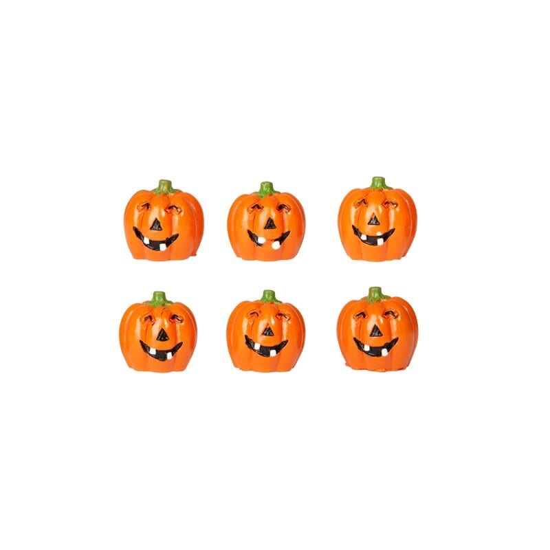 Halloweenkoristeet - Pienet kurpitsat 2,3 cm 6 kpl