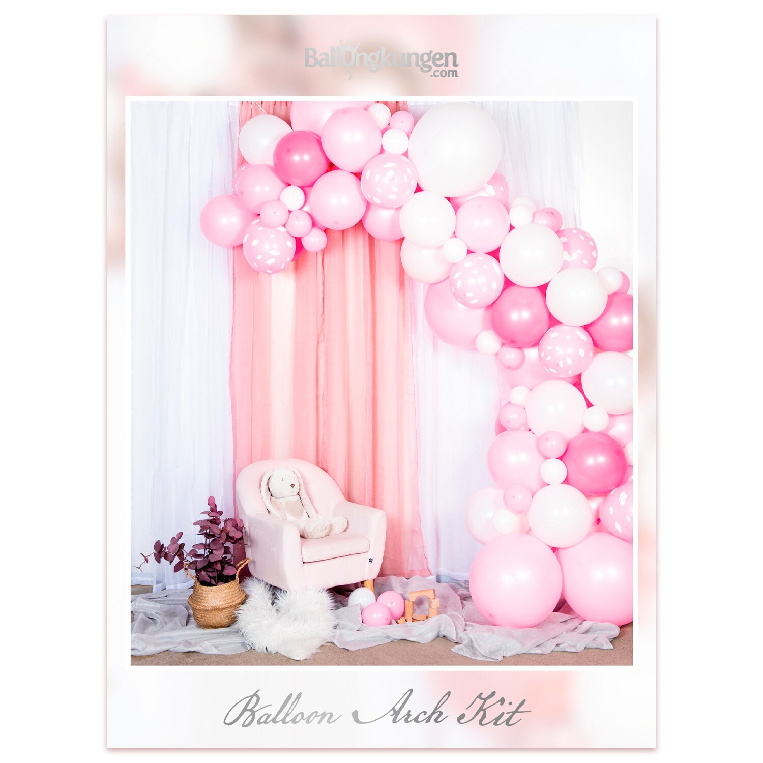 DIY Ilmapallokaari Baby Pink