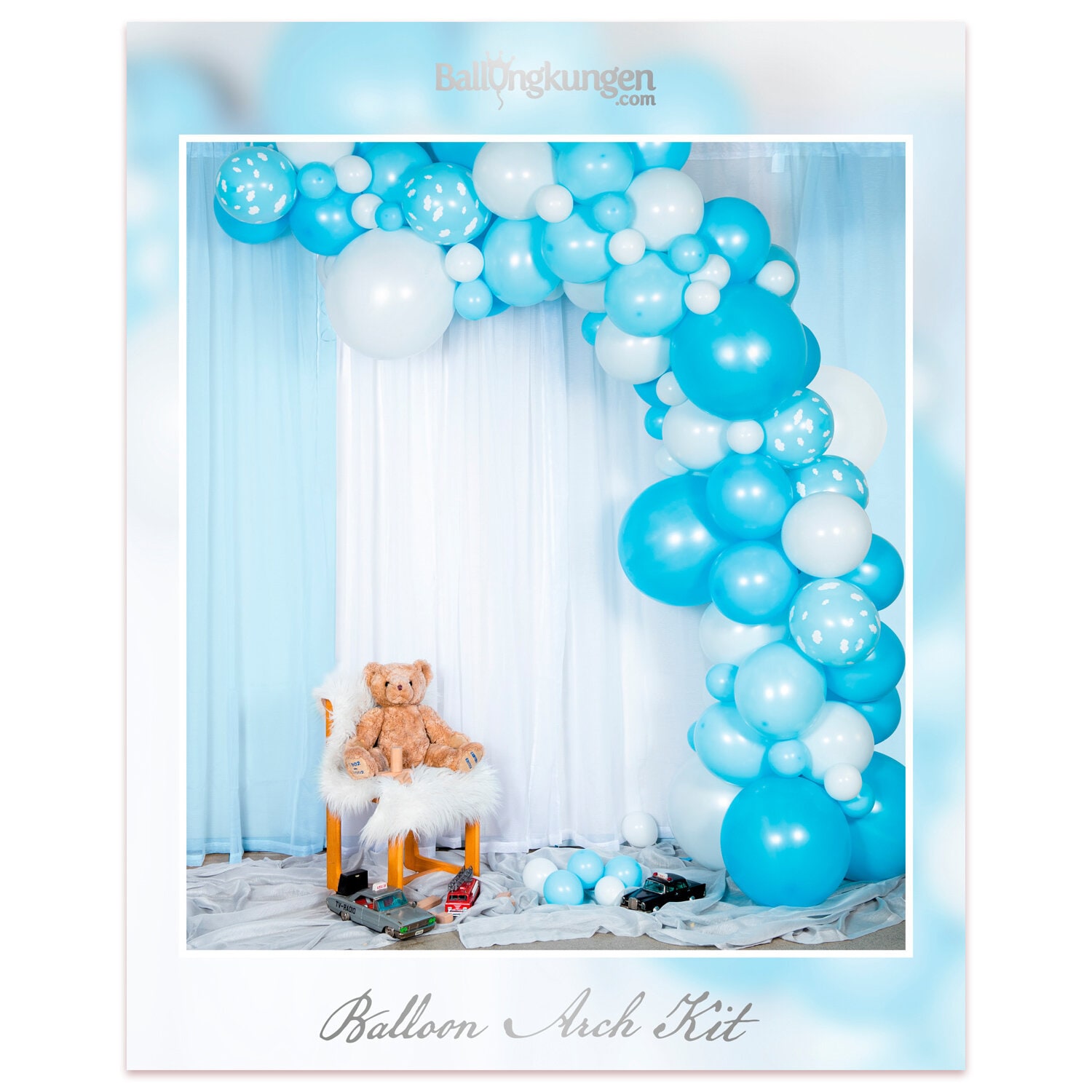 DIY Ilmapallokaari Baby Blue