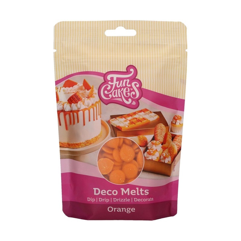 FunCakes - Deco Melts Oranssi 250 grammaa