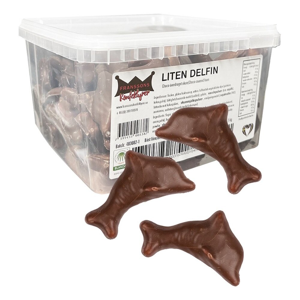 Pienet suklaadelfiinit suurpakkaus 1,1 kg