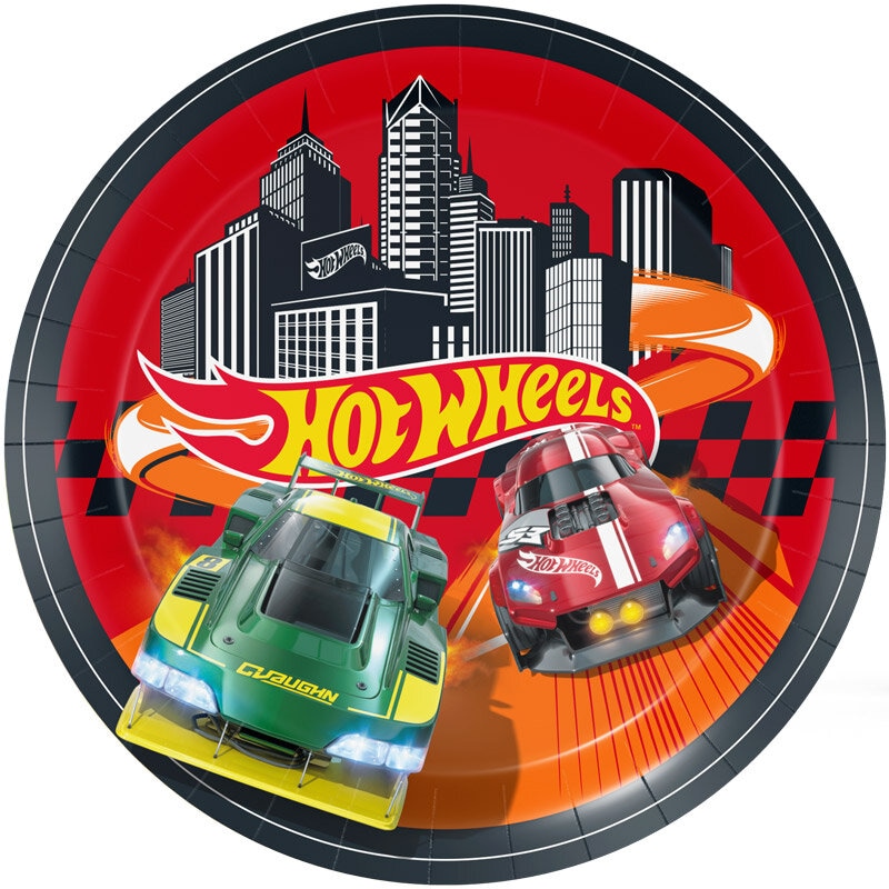 Hot Wheels - Lautaset 8 kpl