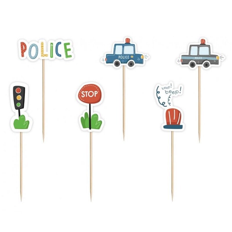 Police - Cake Toppers 6 kpl