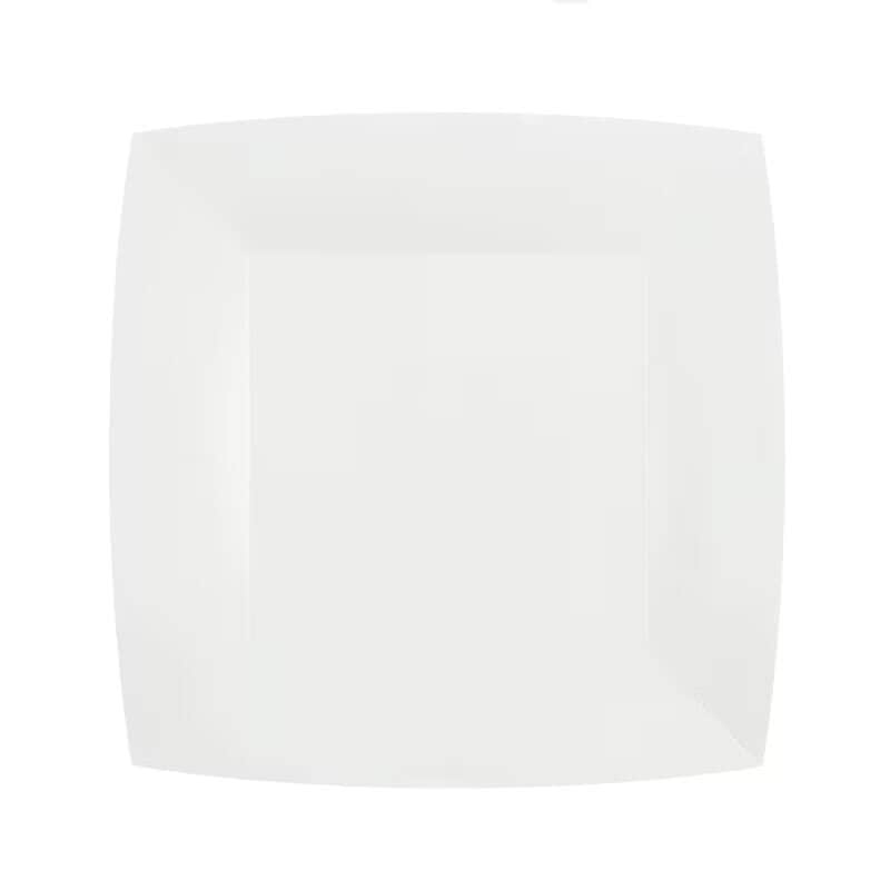 Neliönmuotoiset Lautaset 18 cm - Valkoinen 10 kpl