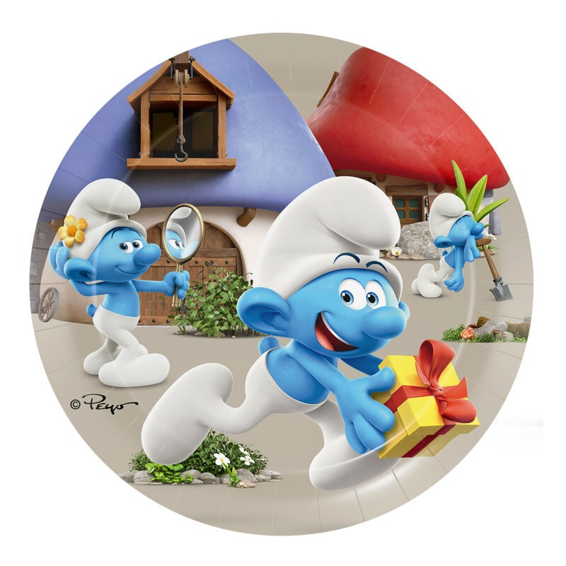 Smurffit - Lautaset, 18 cm 8 kpl